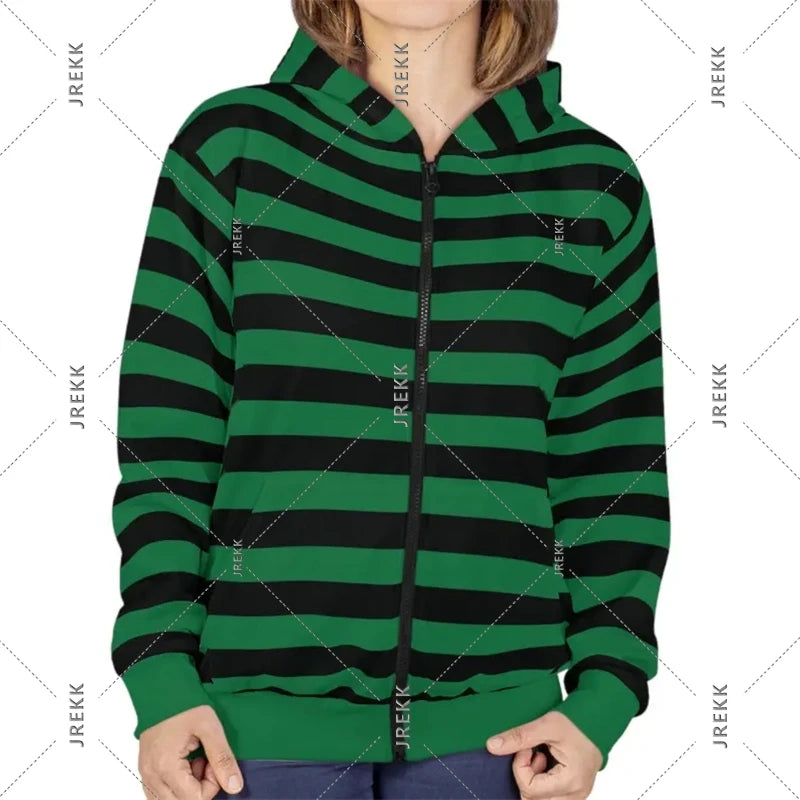 2025 Essentials Kapuzenpullover mit Reißverschluss, gestreift, klassische Mode, Streetwear, Kapuzenmantel, satte Farbauswahl, Frühling, lässig, lockeres Sweatshirt