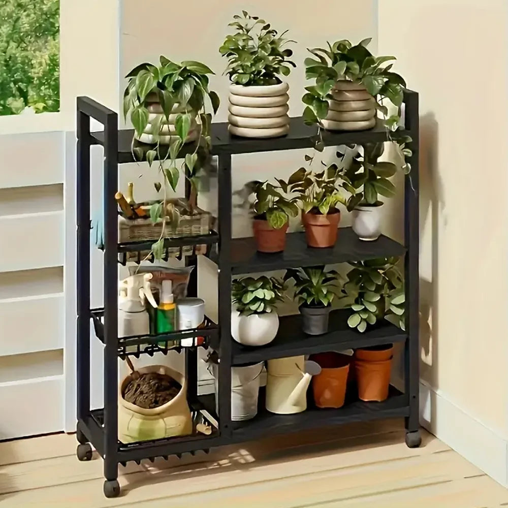 92*32*108cm Küchen-Aufbewahrungsregal mit Rollen Mehrstöckiges Lagerregal Mikrowellen- und Herdregal für Zuhause