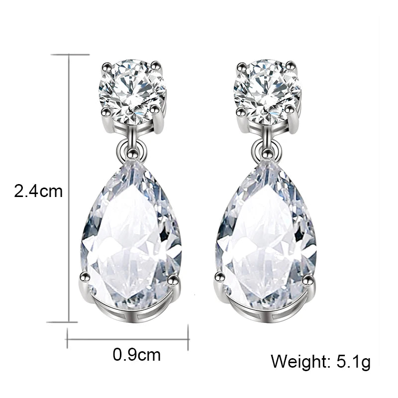 ZAKOL Luxus Transparent Zirkon Wasser Tropfen Baumeln Ohrringe für Frauen Shinny CZ Braut Hochzeit Schmuck
