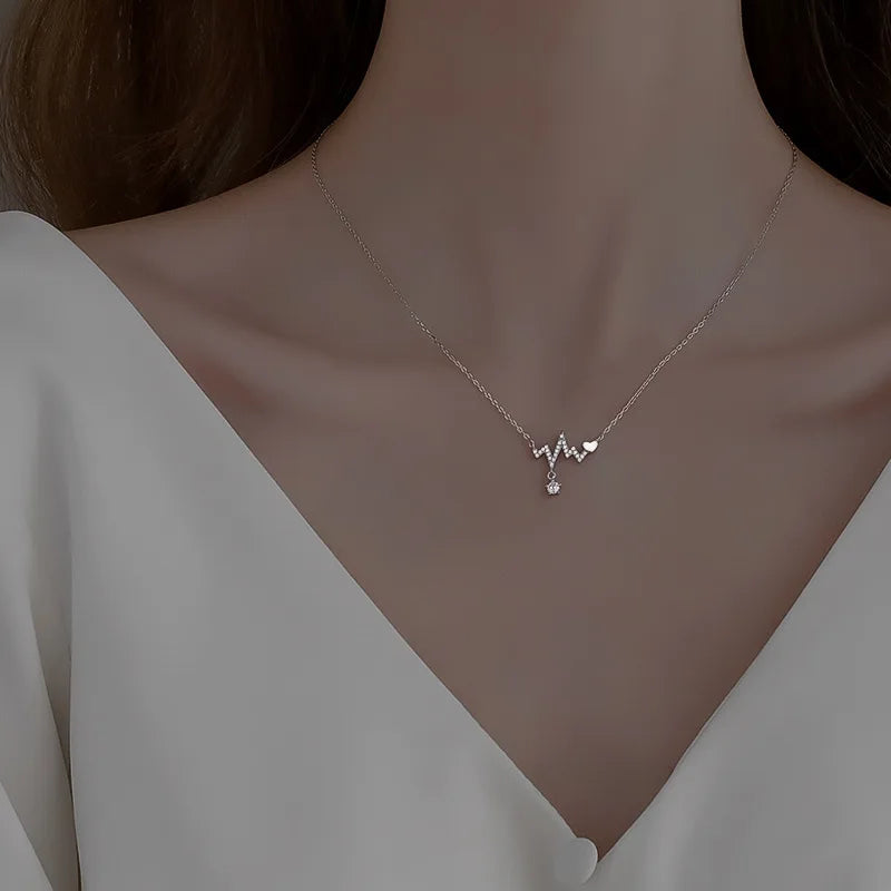 Aihua Mode Minimalistische Runde Opal Anhänger Halskette für Frauen Geometrische Schlüsselbein Ästhetische Kette Sommer Schmuck Zubehör