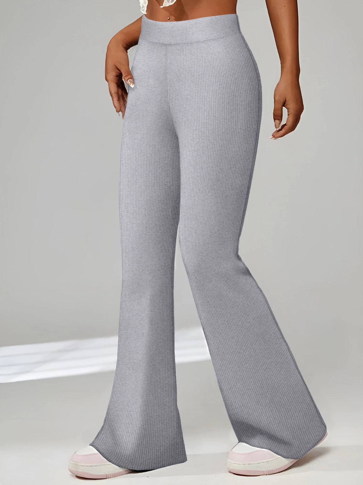 Damen ausgestellte Hosen einfarbig lässig Damen Hosen sexy schlanke Mode Hosen hohe Taille einfache Femle Hosen