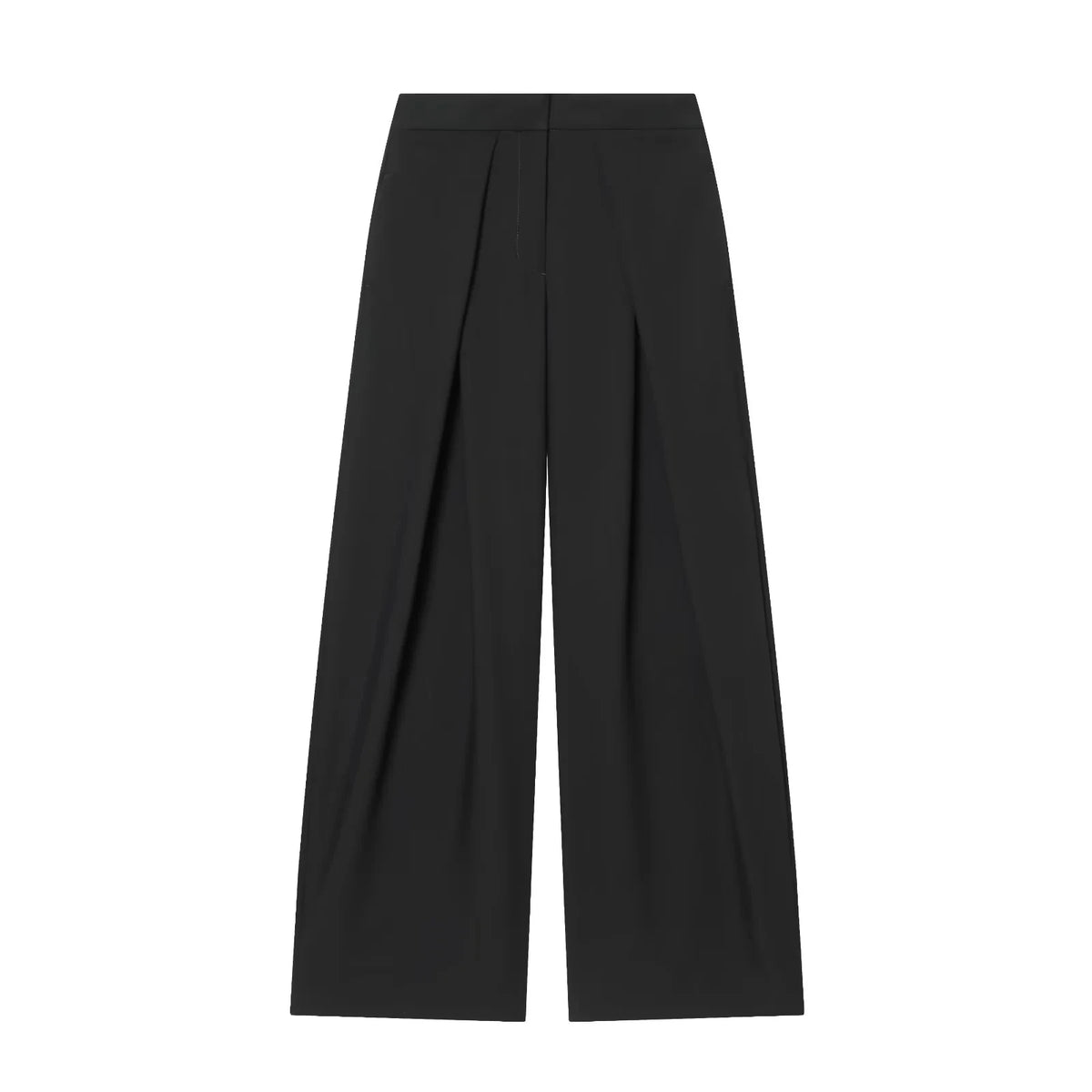 KONDALA Vintage Büro-Damenanzug Schwarz Einfarbig V-Ausschnitt Gürtel Taschen Blazer Lose Reißverschluss-Hose Mode 2026 Lässige Damen-Sets