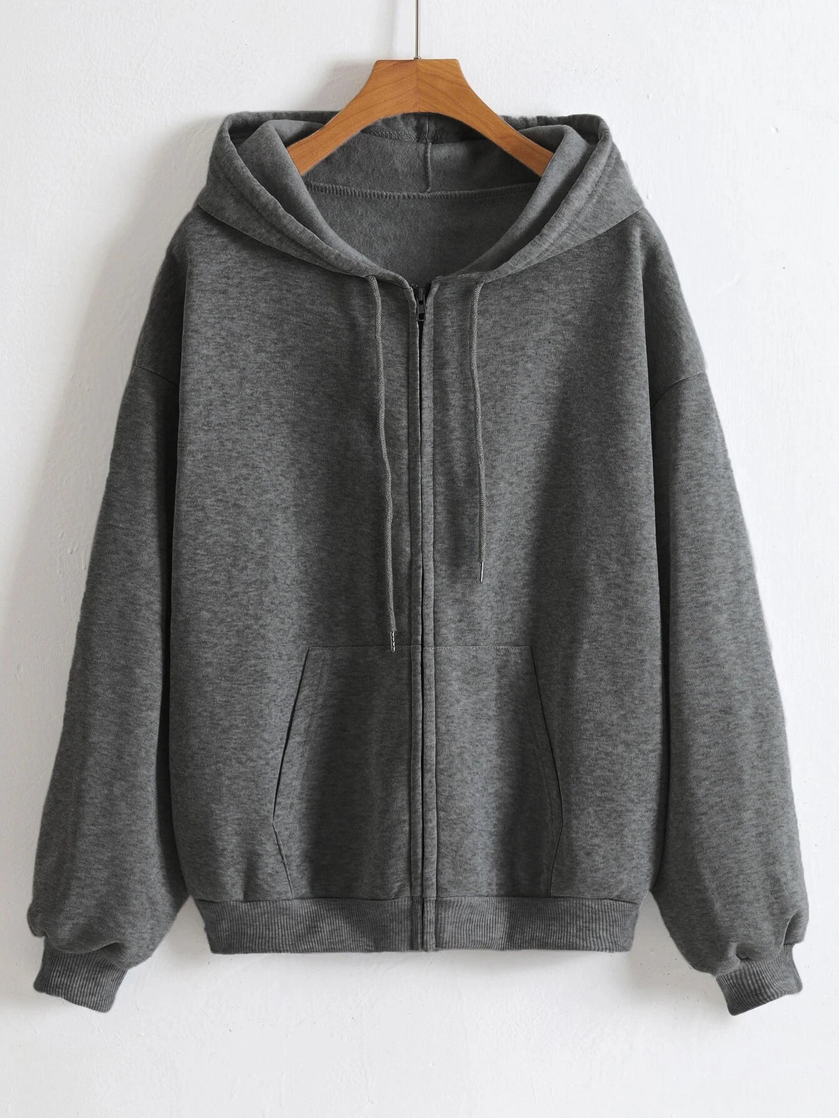 Einfarbige Damen-Kapuzenpullover mit Reißverschluss, Herbst, lässige Sportbekleidung, trendiger, bequemer, langärmeliger All-Match-Taschen-Kapuzenpullover