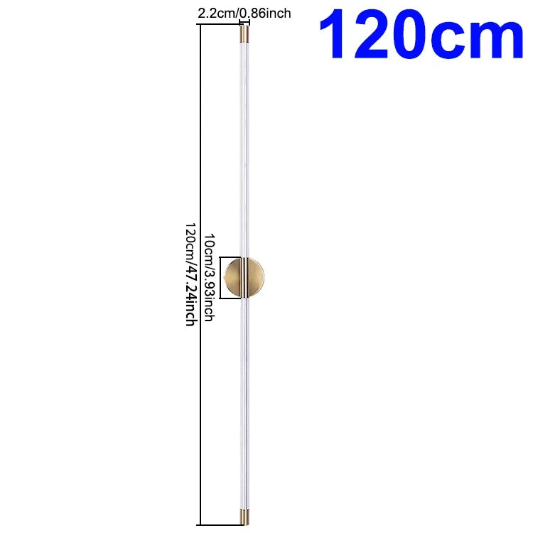60-120 cm Moderne LED-Wandleuchte für Innenräume, Goldene Streifenlampe, Schlafzimmer Wohnzimmer Heimdekoration, 85-265V Beleuchtungskörper