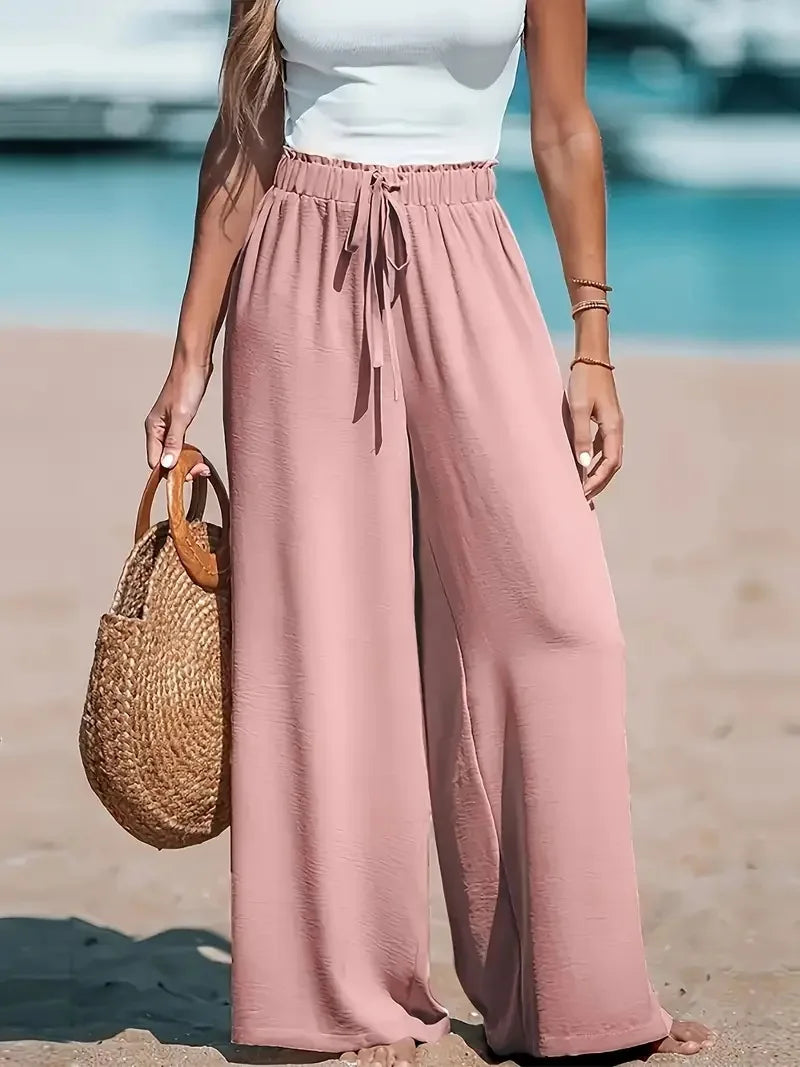 Damen 2026 Mode Kordelzug Weite Hosen Locker Sitzende Freizeithosen Bequeme Lockere Hosen Herbst Winter Damenmode