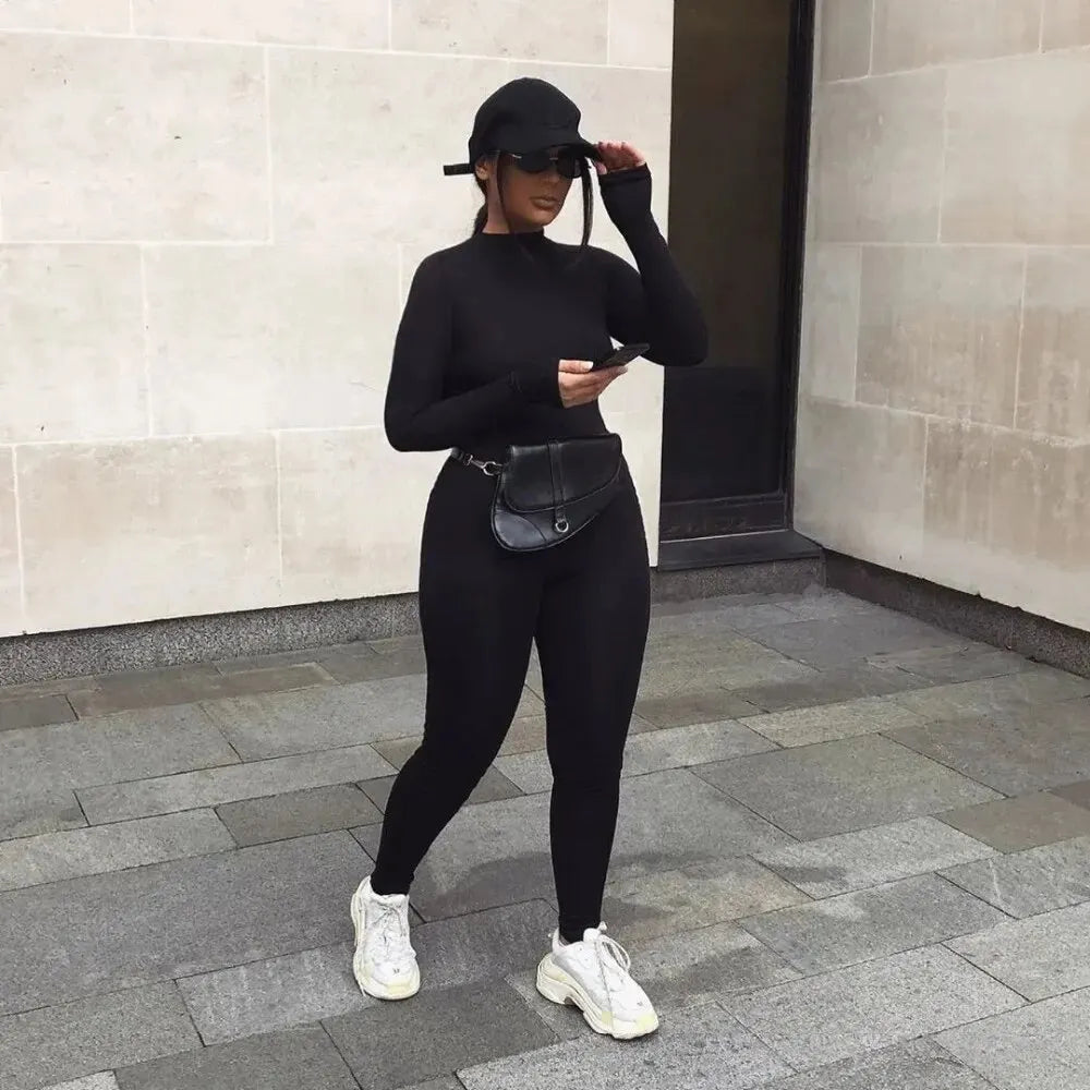 2024 frühling Frauen Sexy Overall Streetwear Langarm Bodycon Feste Sport Fitness Overalls Romper Overalls Für Frauen Körper Anzug