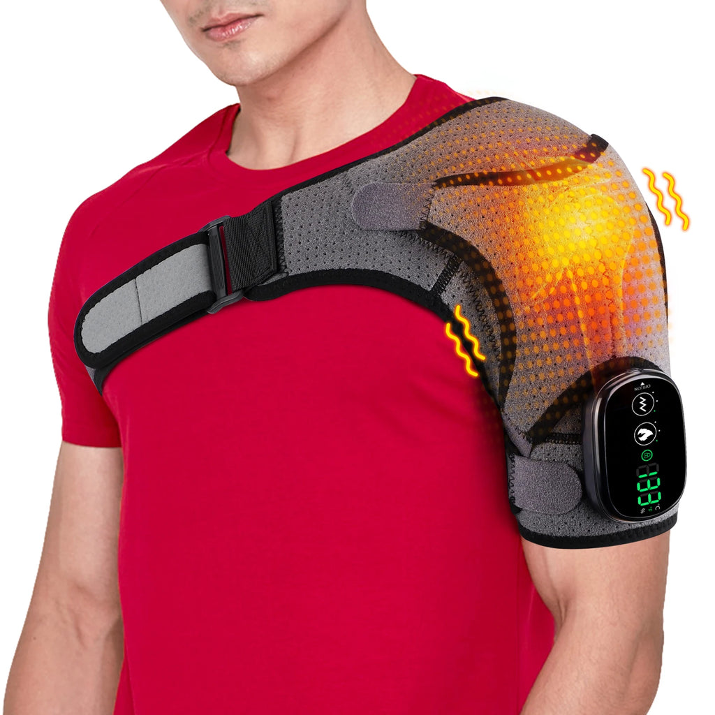 Elektrische Heizung Schulter Massage Zurück Schulter Brace Schulter Unterstützung Einstellbare Led Heiße Kompresse Heizung Gürtel