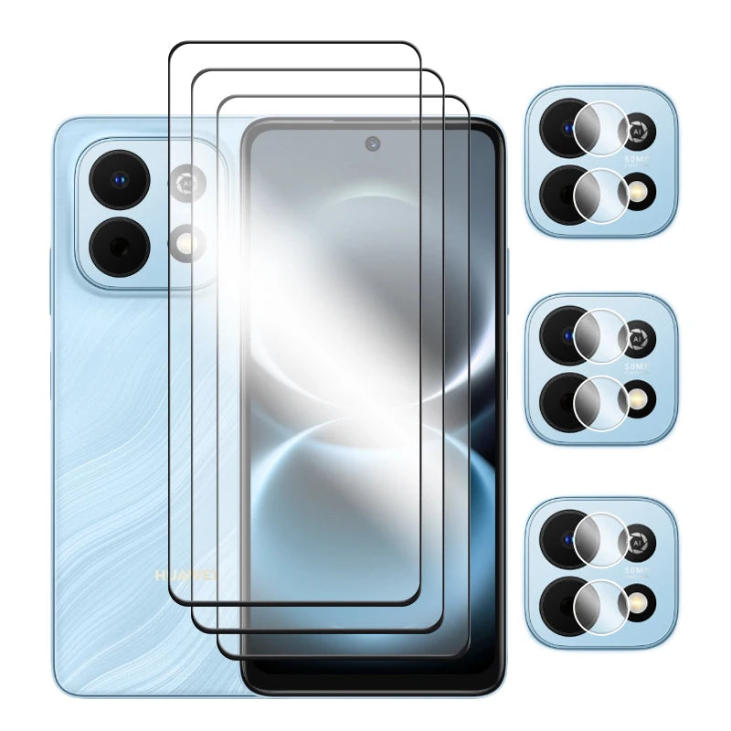 6in1 für Huawei Nova Y74 Glas für Huawei Nova Y73 Y74 gehärtetes Glas 2.5D Full Cover Displayschutzfolie für Nova Y74 Objektivfolie