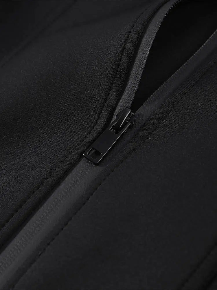 Damen Schwarze Reißverschluss-Jacke mit Revers, Eleganter Langarm-Cropped-Mantel mit Taillierung, Frühjahr 2026, Schicke Lässige Streetwear-Oberbekleidung