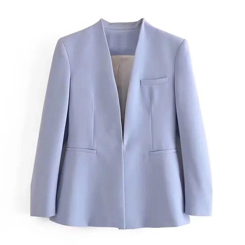 KONDALA Bürodame Beige Damenanzüge Langarm V-Ausschnitt Übergroßer Blazer + Hose mit hoher Taille und weitem Bein Mode 2025, Vintage-Sets
