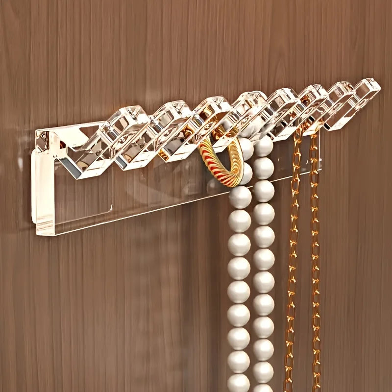 3/6 Stück selbstklebender Halsketten-Organizer, platzsparender multifunktionaler Schmuck-Organizer, Halskettenhalter zur Wandmontage