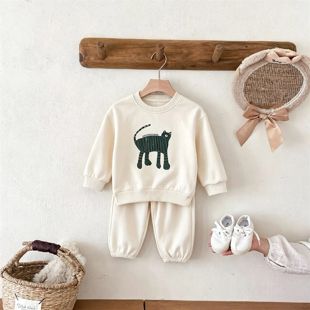 Modischer Neuer Kinder-Langarm-Trainingsanzug Outfits Frühling Herbst Kleidung Kinder 2-Teiliges Set Sweatshirts + Hosen Freizeitanzug