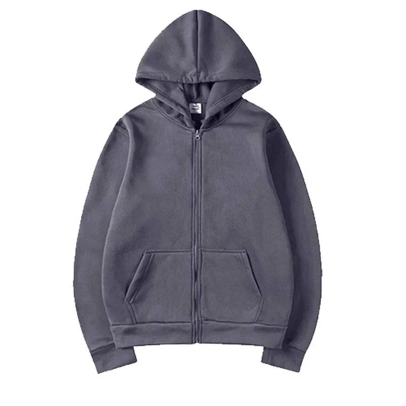 Einfarbige Damen-Kapuzenpullover mit Reißverschluss, Herbst, lässige Sportbekleidung, trendiger, bequemer, langärmeliger All-Match-Taschen-Kapuzenpullover