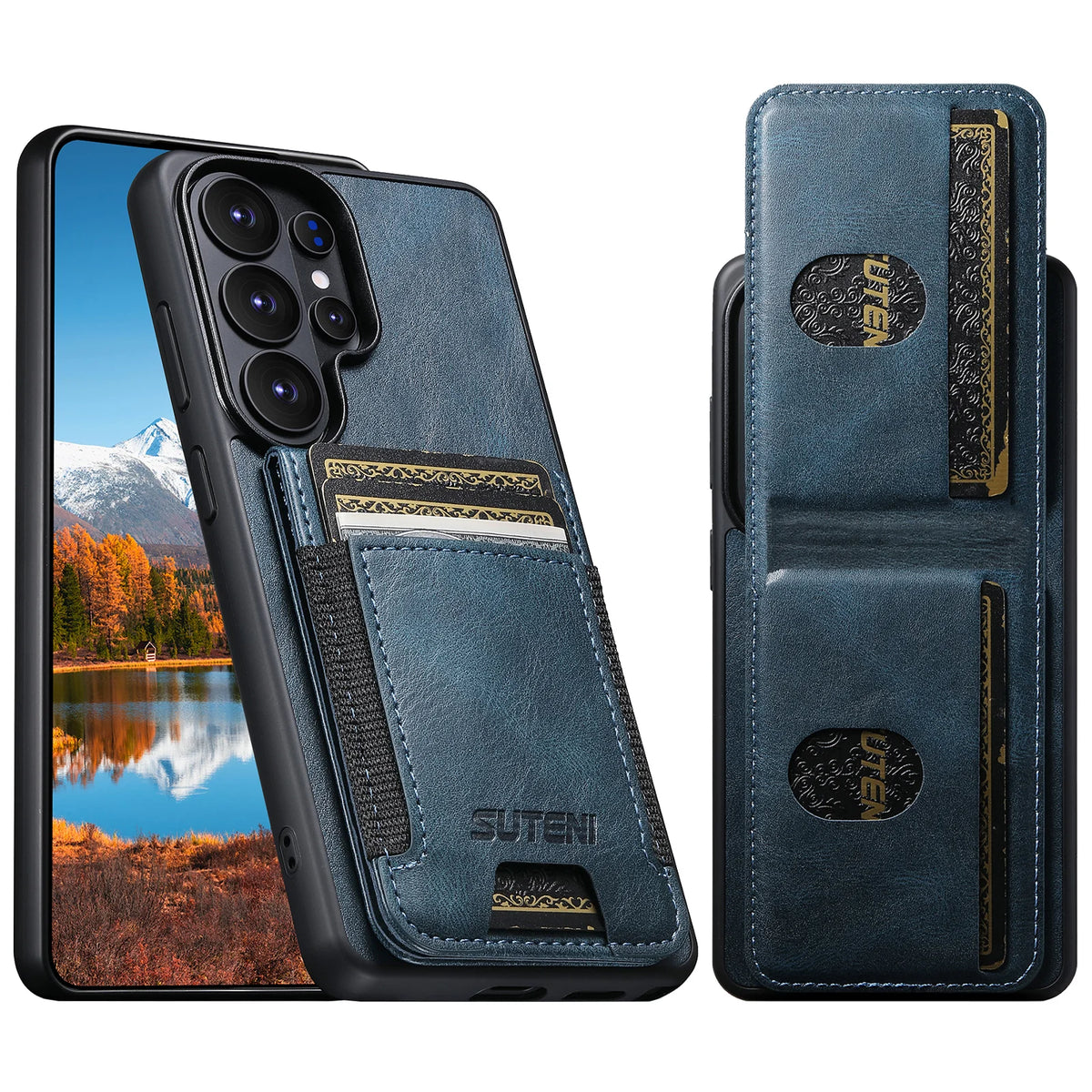 Business Magnetische Leder-Brieftasche Vertikale Kartenfächer Hülle für Samsung Galaxy S26 Ultra S25 Plus S24 S23 Standfunktion Telefonhalter Cover