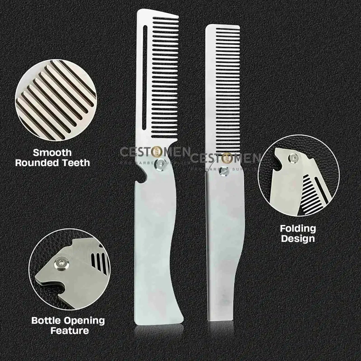 Neue Type1/2PCS Tragbare Stahl Kämme Falten Tasche Bart Kämme Für Männer Öl Kopf Haar Styling Kamm Salon barber Werkzeuge Für Haarschnitt