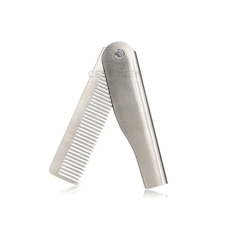 Neue Type1/2PCS Tragbare Stahl Kämme Falten Tasche Bart Kämme Für Männer Öl Kopf Haar Styling Kamm Salon barber Werkzeuge Für Haarschnitt
