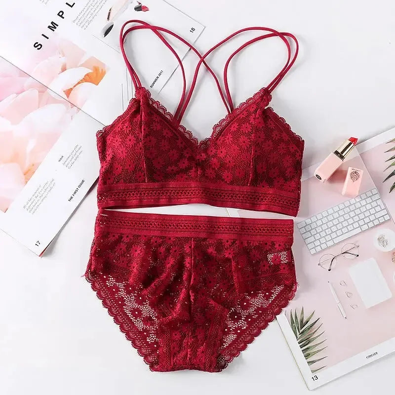 Frauen Dessous Push-up-Bh Unterwäsche Set Sexy Spitze Dessous Set Weibliche Unterwäsche Set Spitze Bh Höschen Nahtlose Unterwäsche frauen