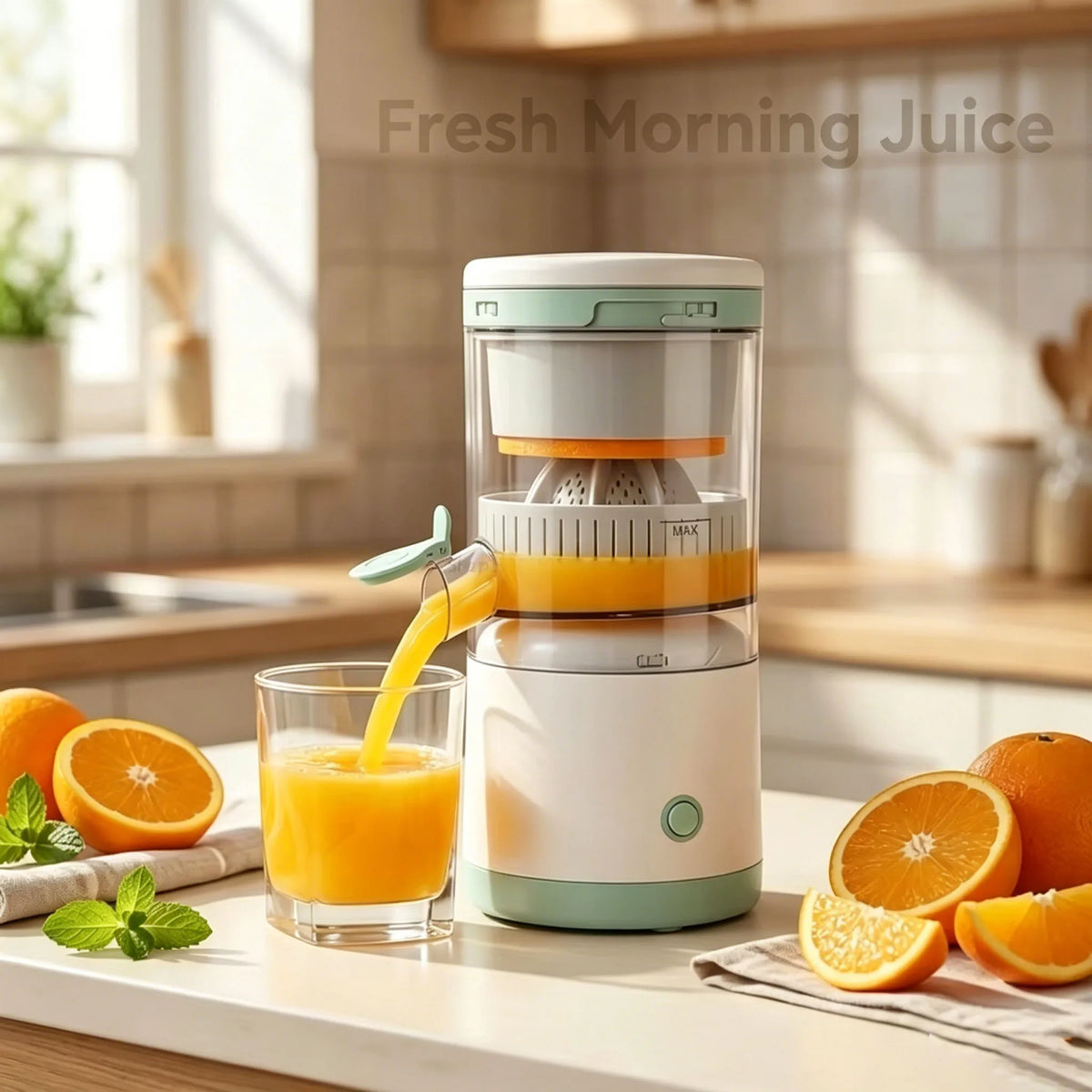 Tragbarer Entsafter, vollautomatisch, für Obst, Haushalts-Entsafter, automatischer Orangen- und Zitronenentsafter, USB-Ladefunktion, Extruder