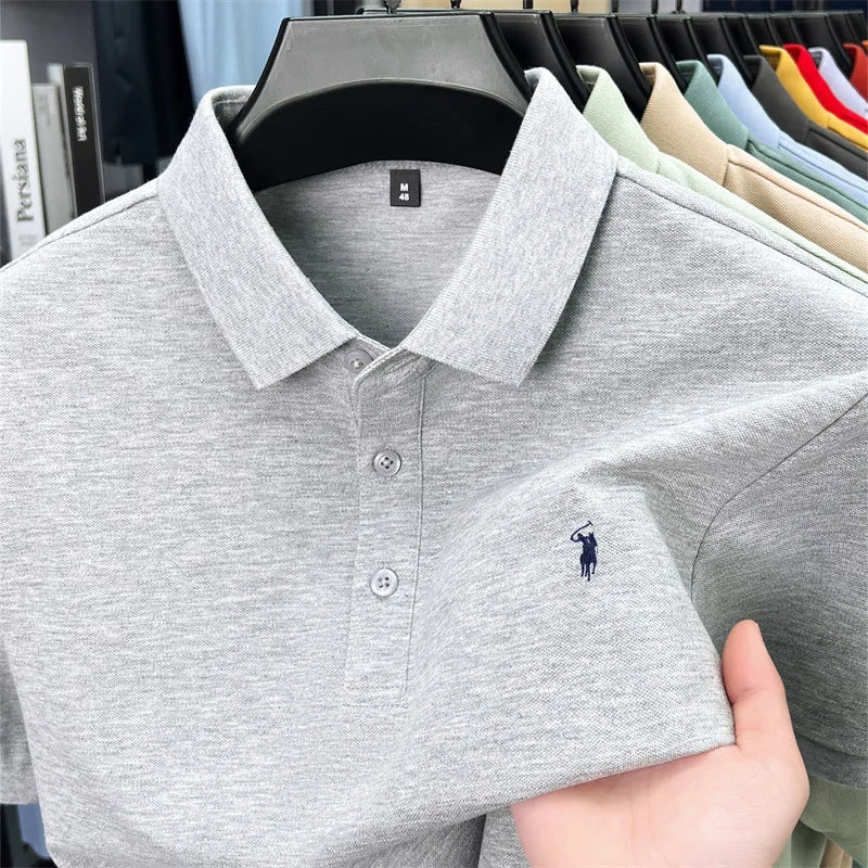 2026 Neues Luxus-Herren-Poloshirt mit Pony-Stickerei – Hochwertiges besticktes Kragen-Kurzarm-Freizeit-Sommer-T-Shirt