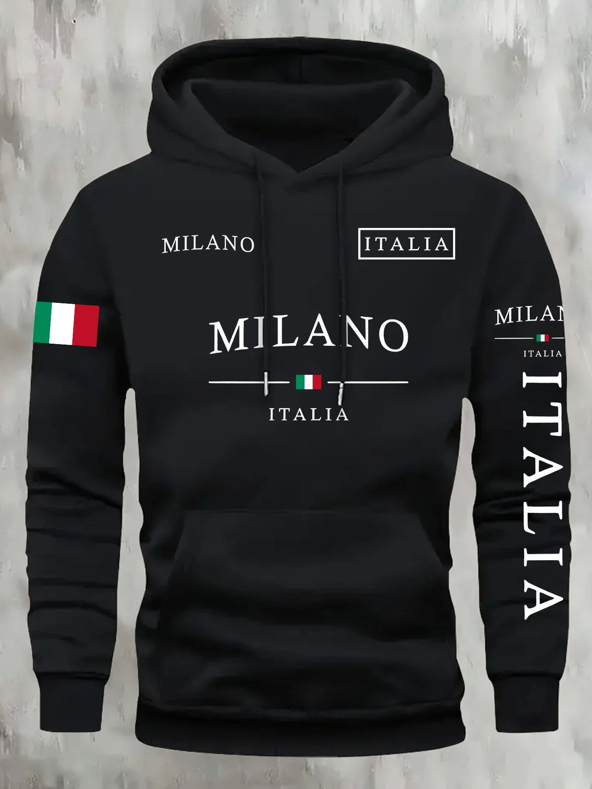 Milan Flag Print Herren Damen Pullover Hoodie Street Casual Sport Outdoor Exercise Jersey Herbst Winter Warm Sweatshirt Top Kleidung