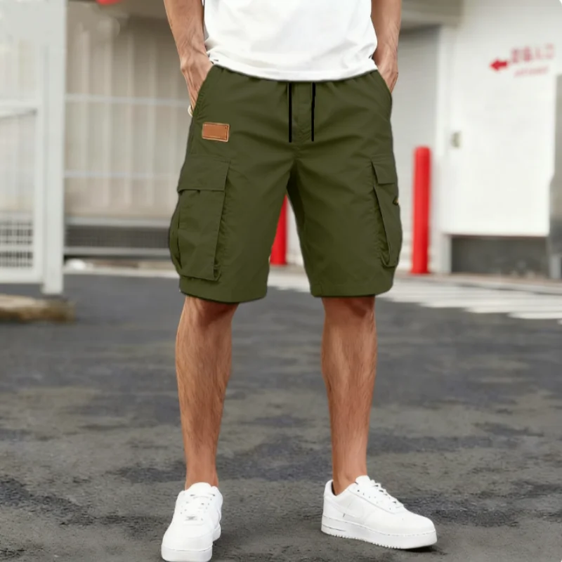 Sommer-Cargo-Shorts für Herren, lässig, leicht, einfarbig, mit Pattentaschen für den täglichen Gebrauch und bequeme Jogger-Shorts für den Outdoor-Bereich