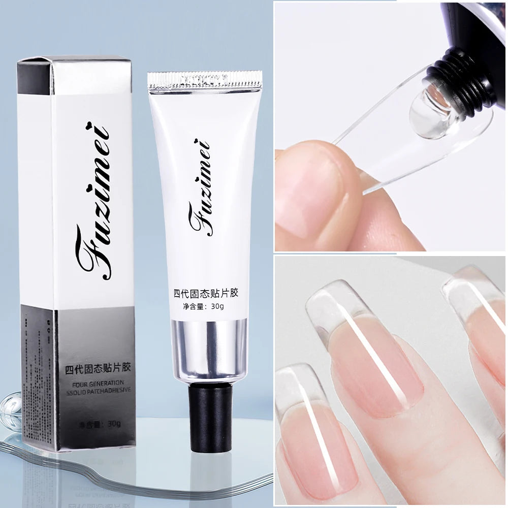 30 g ultrastarker Nagelspitzenkleber, schnell trocknender Gelkleber für transparente Spitzen und künstliche Nägel, UV-/LED-Härtung für Nageldesign