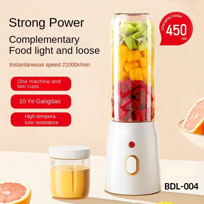 Tragbarer Küchenmixer, kabellose elektrische Fruchtentsaftermaschine für Orangen-Eiszerkleinerung, 10 Klingen, zusätzliche Lebensmittelmaschine, Mixer