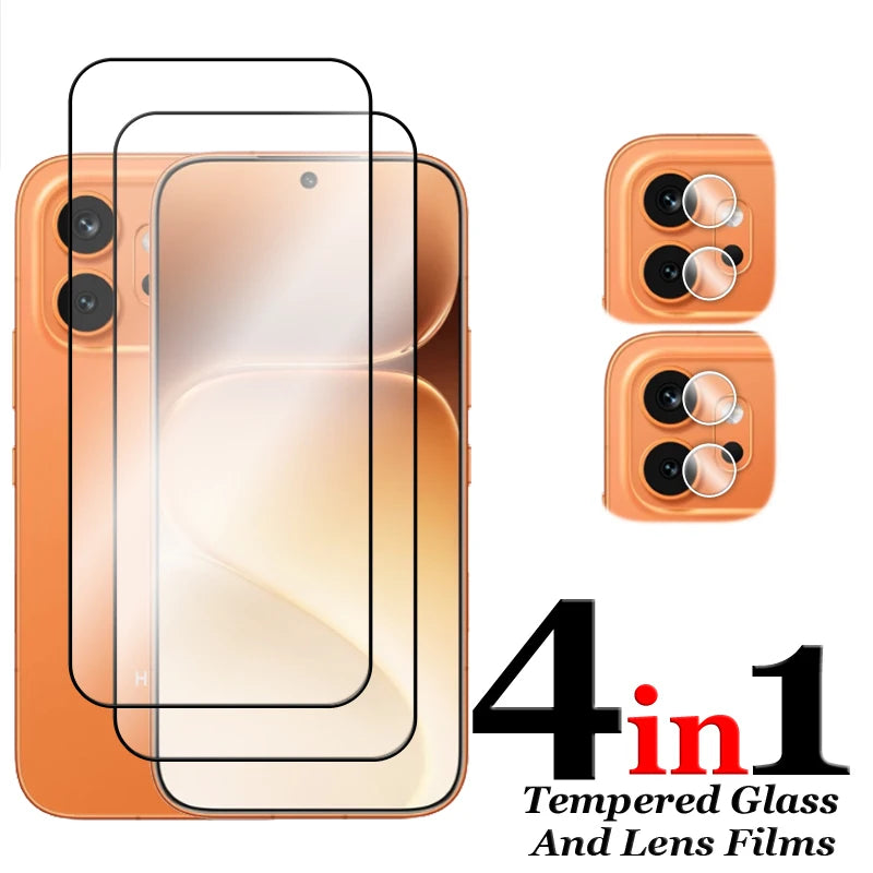 6in1 Schutzglas für Honor 600, für Honor 600 Pro, gehärtetes Glas, 2.5D, vollflächig klebend, Displayschutzfolie für Honor 600, Linsenschutzfolie