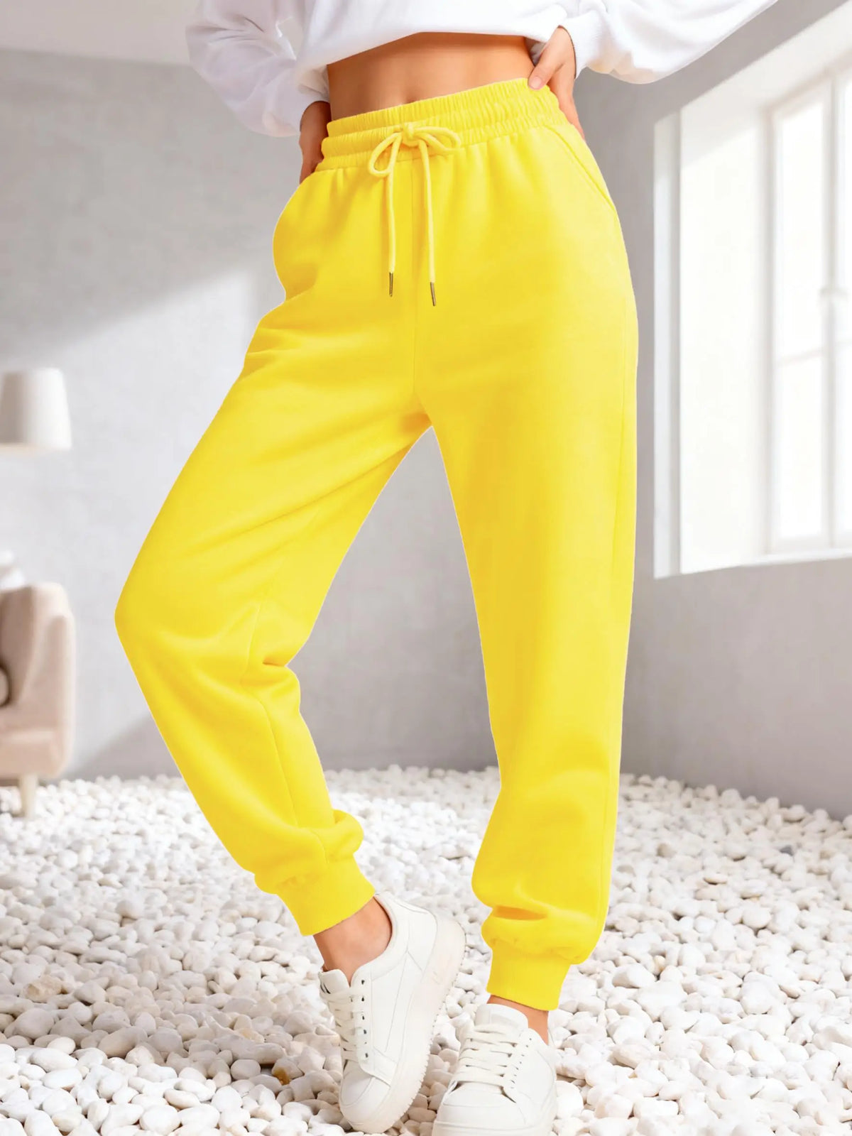 Einfarbig Herbst Frau Jogginghose Jogging Kordelzug Sportpants Y2K Bequeme Lange Hosen Bunte Fleece Unisex Tanz Hose