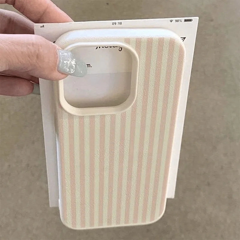 Elegante Rosa Gestreifte Trendige Handyhülle für iPhone 17 Pro Max 16e 16 15 14 13 12 11 Pro Max 17e 17Air Stoßfeste Weiche Schutzhülle