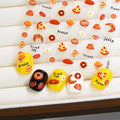 1 Blatt 5D Cartoon Toast Pizza Nagelaufkleber Niedliche Geprägte Brot-, Spiegelei- und Keks-Nagelsticker Frühstücks-Nagelslider
