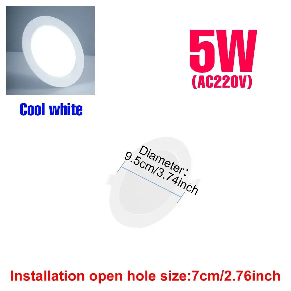 25W LED-Downlight, runde Deckenleuchte, AC220V, für Zuhause, Balkon, Foyer, Arbeitszimmer, Flur, sanfte Beleuchtung, kein Flimmern, kaltweiß