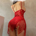 Schlinge Hause Tragen Sommer Ärmellose Voll Transparent Nachthemd Frauen Robe Nachthemd Plus Größe Pyjamas Panty Set Exquisite V-ausschnitt