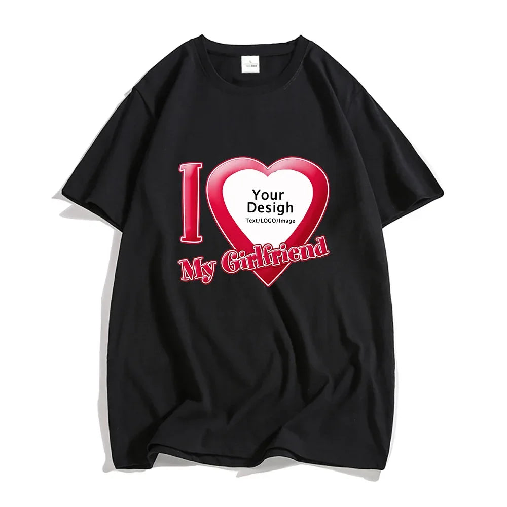 DIY ICH Liebe Mein Freund Freundin T-shirt Hip Hop T-shirt Angepasst Y2k Straße Trend Tops Streetwear
