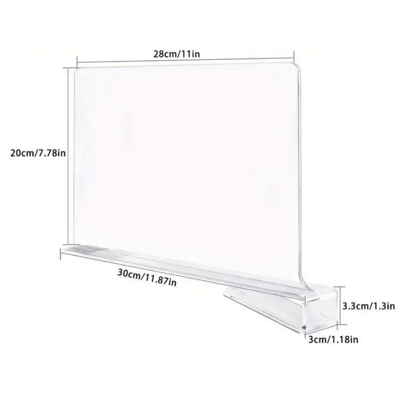 2PCS Klar Acryl Schrank Regal Bücherregal Teiler Heimgebrauch Kleiderschrank Regal Bücherregal Teiler Schallwand Ware Lagerung Organizer