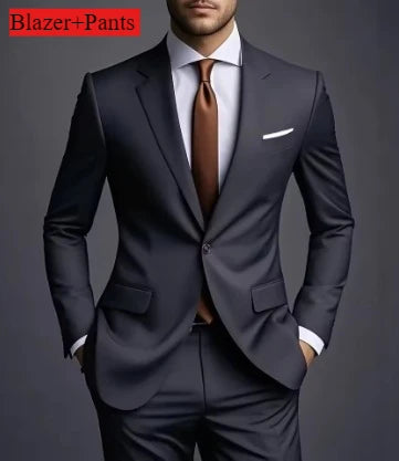 2026 Neue Luxuriöse Elegante Herrenanzüge 2-teiliges Set Modischer Koreanischer Lässiger Slim-Fit Anzug für Gesellschaft, Bräutigam und Hochzeit