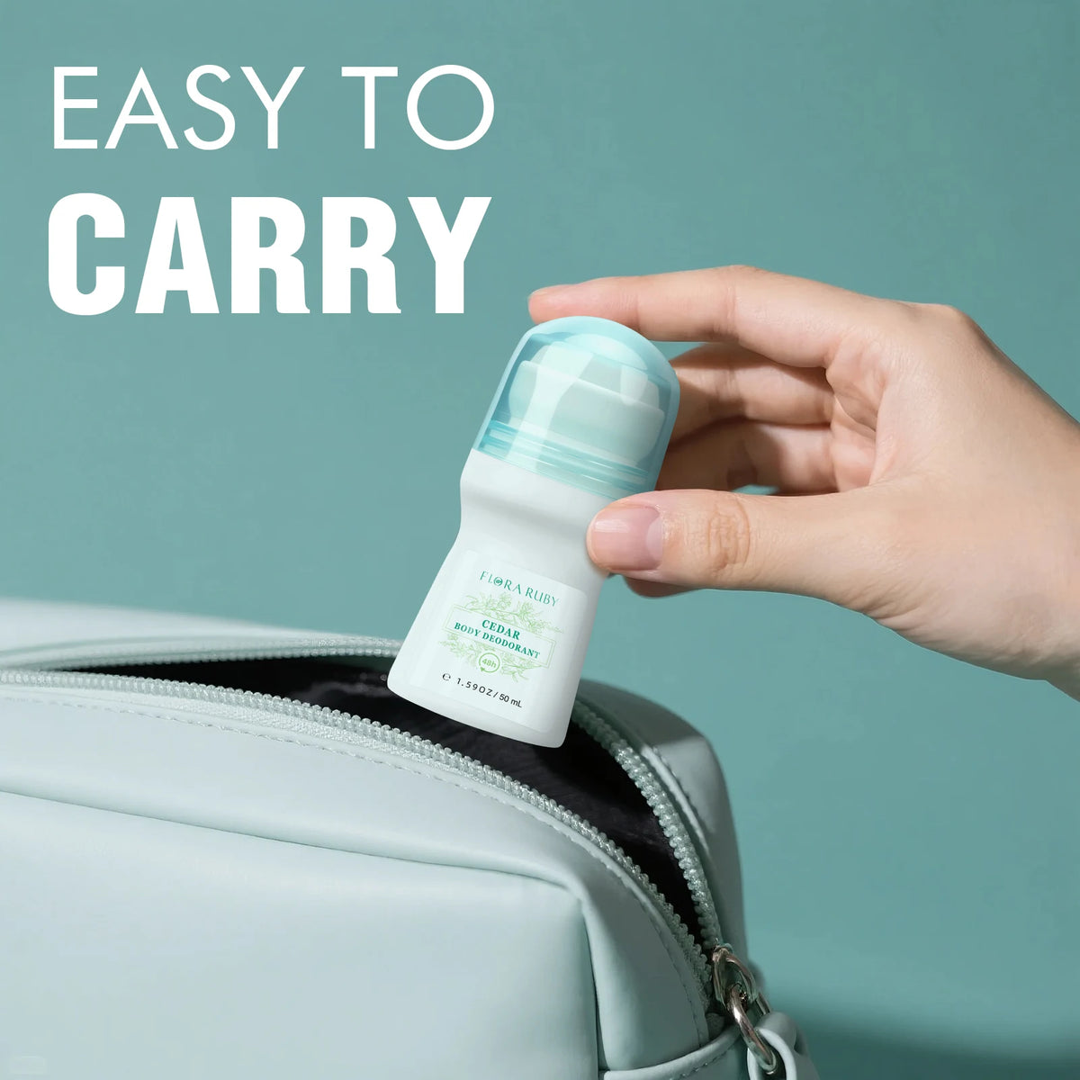 1 Stück Deodorant-Rolle der Flora Ruby Light Green-Serie für Damen und Herren, Allzweck-Deodorant-Rolle aus Aluminium, kostenlos, leicht zu transportieren