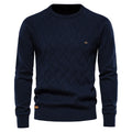 AIOPESON Argyle Grund Männer Pullover Einfarbig Oansatz langarm Gestrickte Männliche Pullover Winter Mode Neue Warme Pullover für Männer
