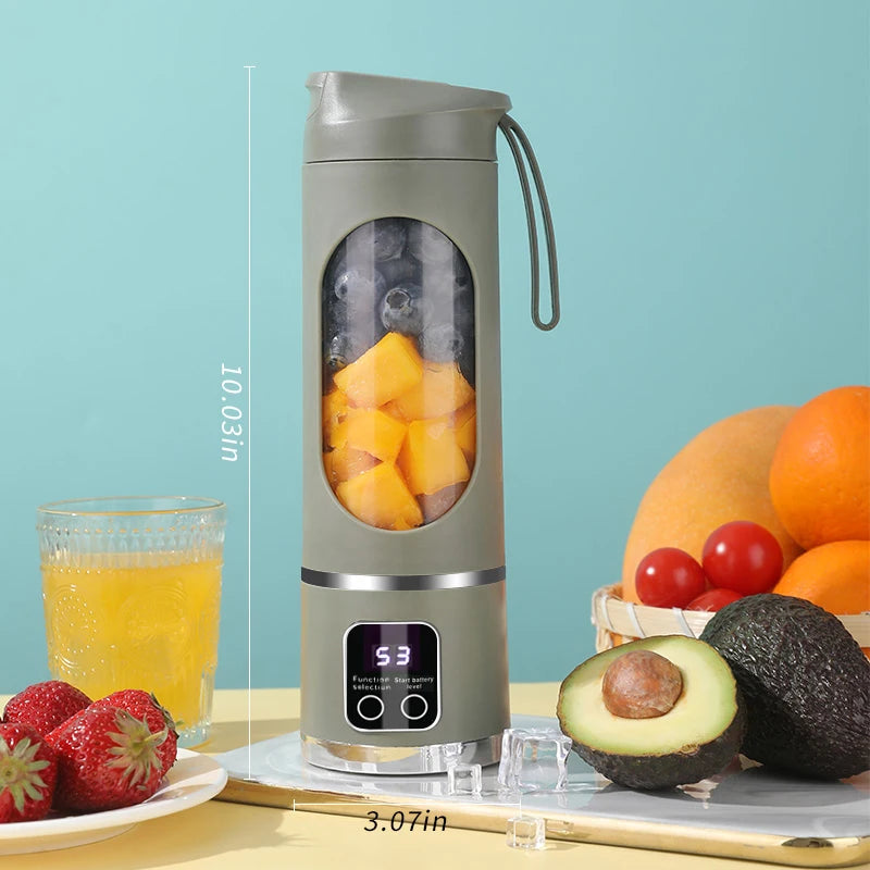 1 kleiner tragbarer Mixer und Entsafter – wiederaufladbar über USB, persönlicher kabelloser Mixer mit Edelstahlklingen