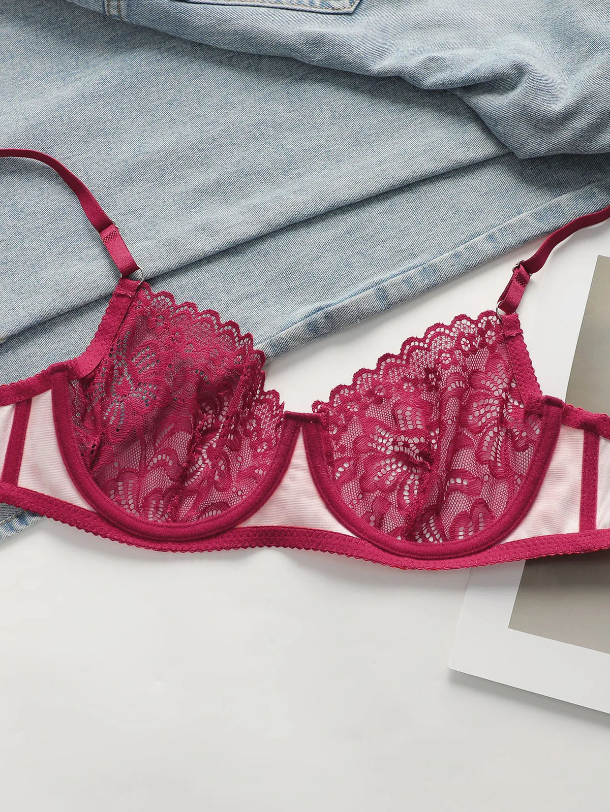 Spitze Transparente Unterwäsche Sets für Frauen Sexy Dessous Fee Stickerei Kurze Sets Zarte Rosa Leopard Push-Up Bh A3131
