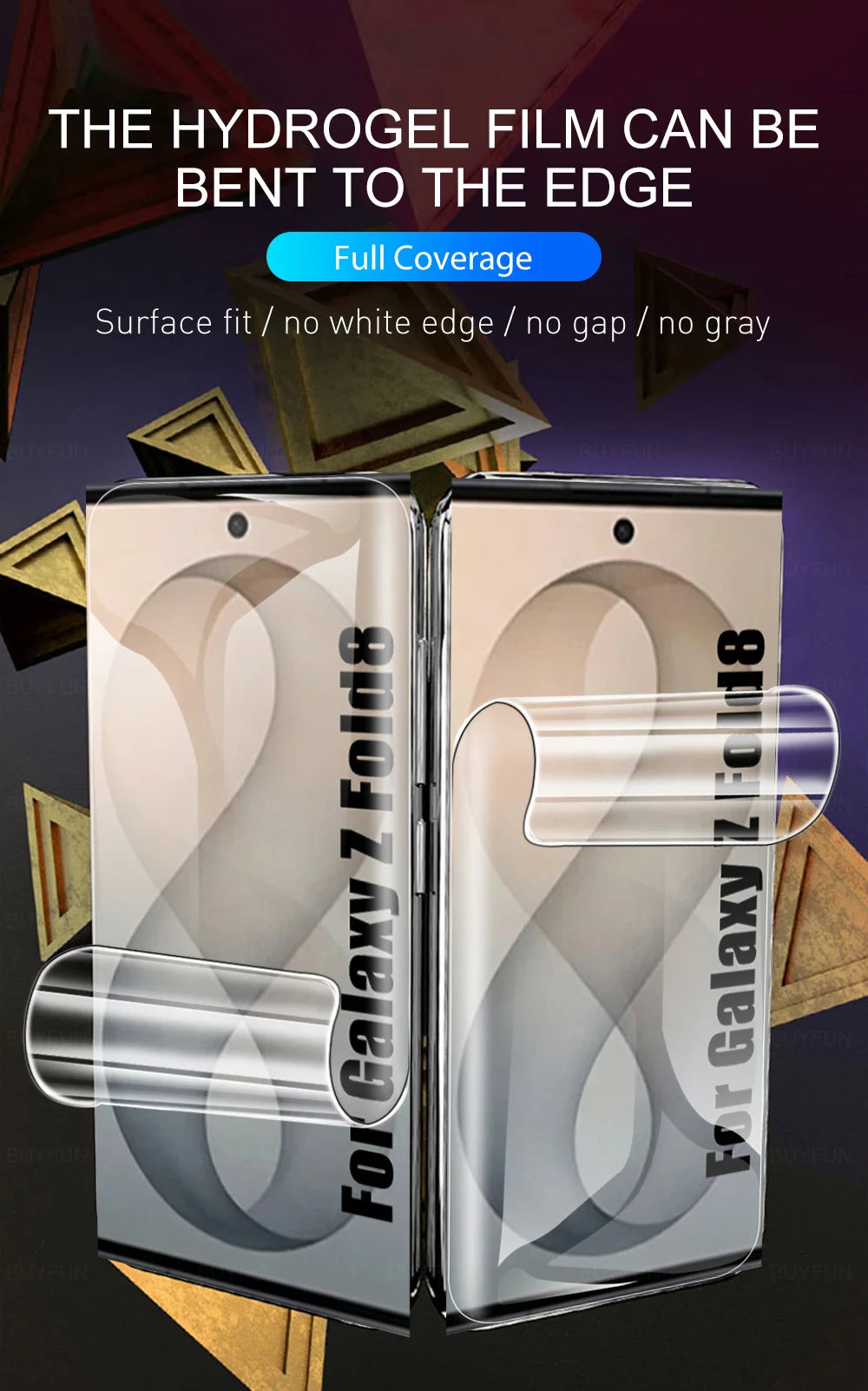 3-1 Stück Hydrogel-Folie für Samsung Galaxy Z Fold8 5G HD Full Cover Ultradünner weicher Displayschutz für Galaxy Z Fold8, kein Glas