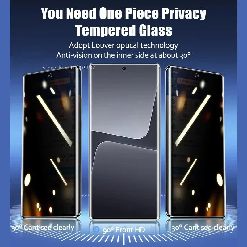 3D gebogene Kante Privatsphäre 9H gehärtetes Glas für Huawei P30 P40 Pro Plus P50 P60 Pro Art Anti Spy Peeping Displayschutzfolie