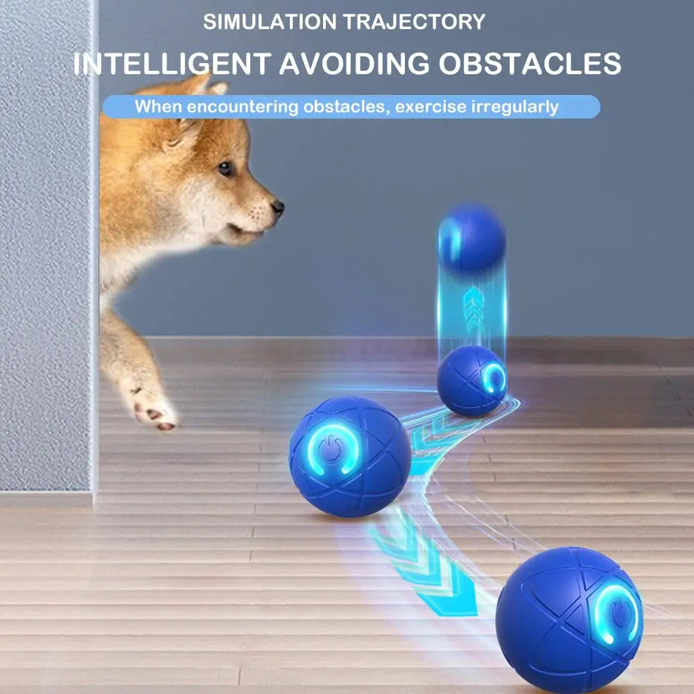 Elektronisches interaktives Haustierspielzeug, intelligenter Hundespielzeugball, USB, automatisch bewegend, hüpfend, für Welpen, Geburtstagsgeschenk, Katzenprodukte, Blau, Orange