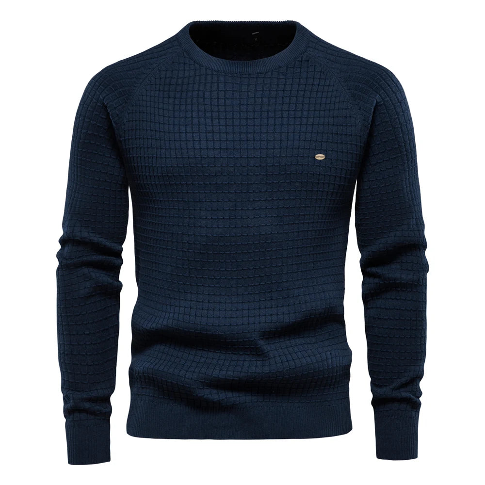 AIOPESON 100% Baumwolle Männer Pullover Soild Farbe Oansatz Hohe Qualität Mesh Pullover Männlichen Neue Winter Herbst Grundlegende Pullover für Männer
