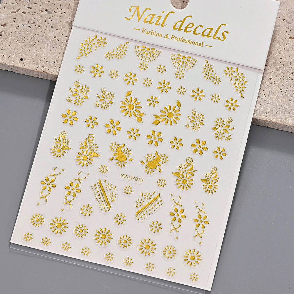 1 Stück 3D Bronzing Gold French Strips LinesNail Art Aufkleber Unregelmäßige Metall French Line Nagelaufkleber Selbstklebendes Nagelzubehör 4