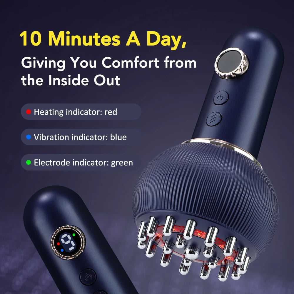 Elektrisches Meridian-Bürsten-Körpermassagegerät mit 9-Gang-Gua Sha Microcurrent Hot Compress Scraping-Funktion für Body Slim und Ralex