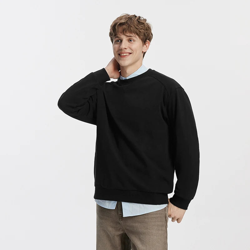 Semir Herren Sweatshirt Einfarbig Basic Rundhals Leicht Lockerer Strickpullover Alltäglicher Freizeitstil Herbst-Oberteil Tägliche Kleidung 2026