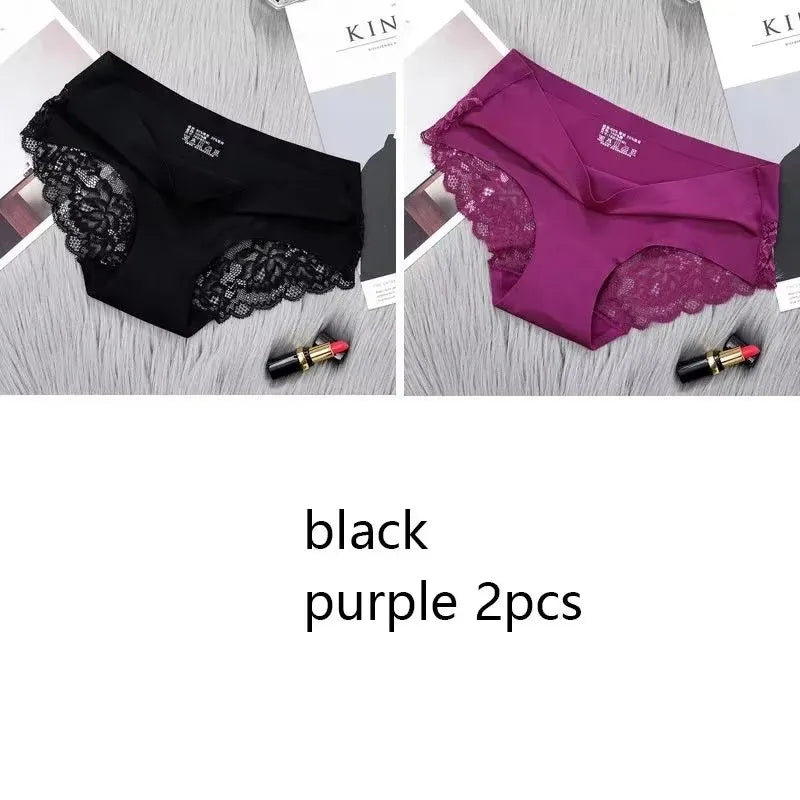 1/2/3Pcs Nahtlose WomenComfort Spitze Slip Aushöhlen Höschen Set Unterwäsche Low Rise Weibliche Sport Panty weiche Dame Dessous Sexy