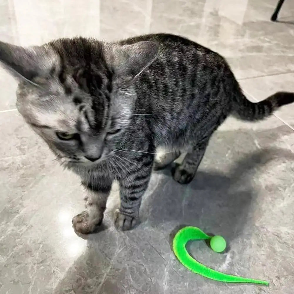 Katze Teaser Bunte Spielzeug Hüpfball Flauschigen Schwanz Simulation Kätzchen Biss Teaser Werkzeug Interaktive Katze Elastische Spielzeug Liefert