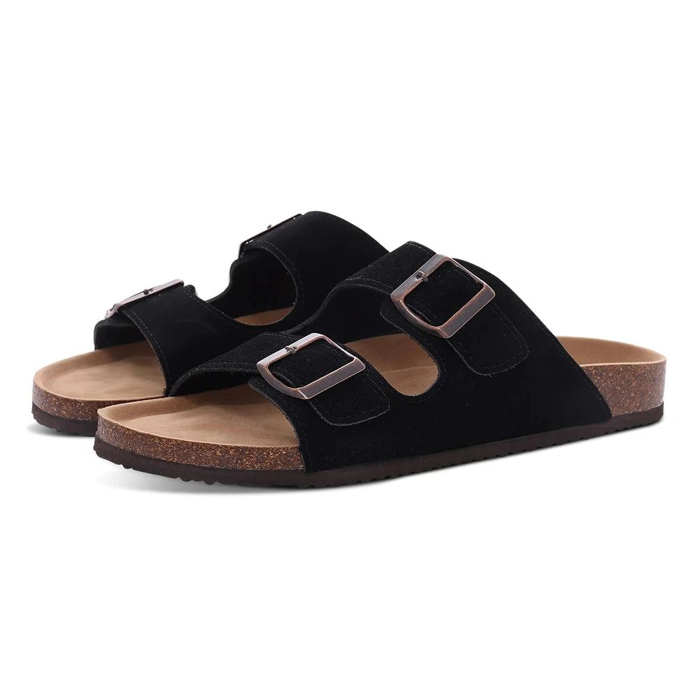 Crestar Damen-Clogs, Pantoletten, Kork-Clogs, Hausschuhe, Herren, Outdoor-Pantoletten, Wildleder-Clogs, Schuhe mit Fußgewölbeunterstützung, Mule-Leder-Clogs, Sandale